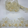 Beaded Corded Floral Lace Trim 4" Wide