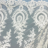 Corded Bridal Lace Fabric 100% Polyester Net Mesh 48" Wide