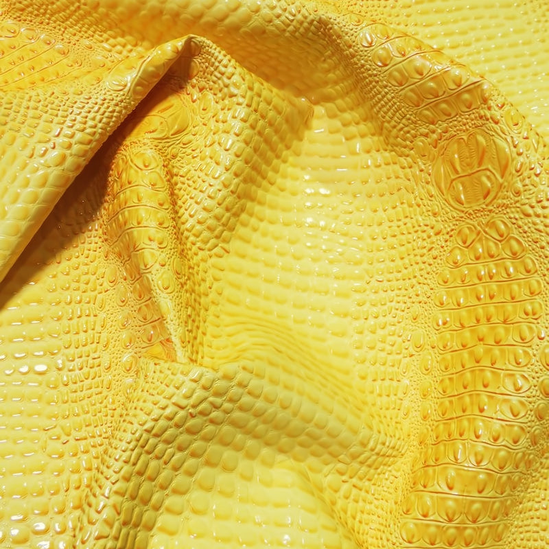 Big Z Fabric Reptile Yellow Florida Gator 3D Embossed Vinyl Fabric