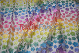 3D Floral Ombre On Tulle Polyester Fabric - Vibrant Rainbow Colors, 54" Width (1 Yard)