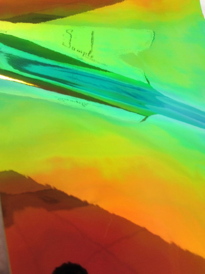 Holographic Multi-Color Chrome Vinyl Fabric by the Yard