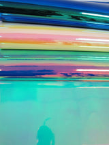 Holographic Multi-Color Chrome Vinyl Fabric by the Yard