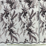 Beaded 3D Floral Lace Fabric