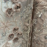 3D Floral Beaded Lace Mesh