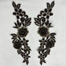 3D Floral Lace Applique Embroidered Net Mesh