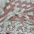 Beaded 3D Floral Lace Fabric