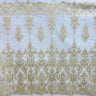 1 Yard Corded Bridal Lace Fabric Embroidered on Premium Polyester Mesh 52