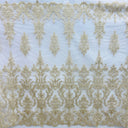 Embroidered Bridal Lace White Mesh