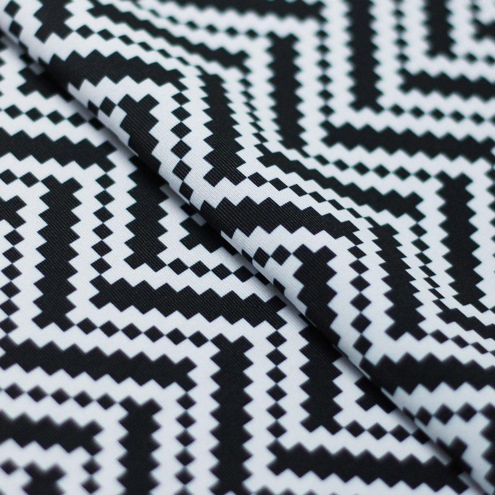 Zig Zag Racer Polyester Spandex Fabric - Multiple Colors, Chevron Zig Zag, 58/60" Width (1 Yard)