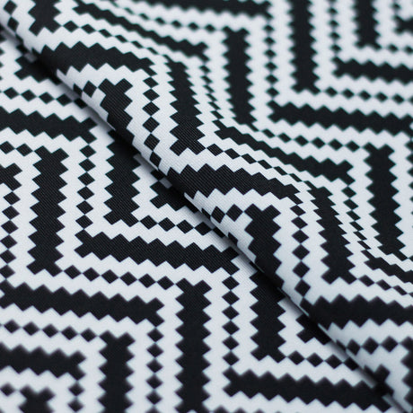 Zig Zag Racer Polyester Spandex Fabric - Multiple Colors, Chevron Zig Zag, 58/60" Width (1 Yard)