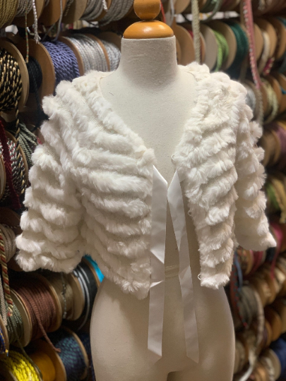 Feather Sequin Jacket White XS