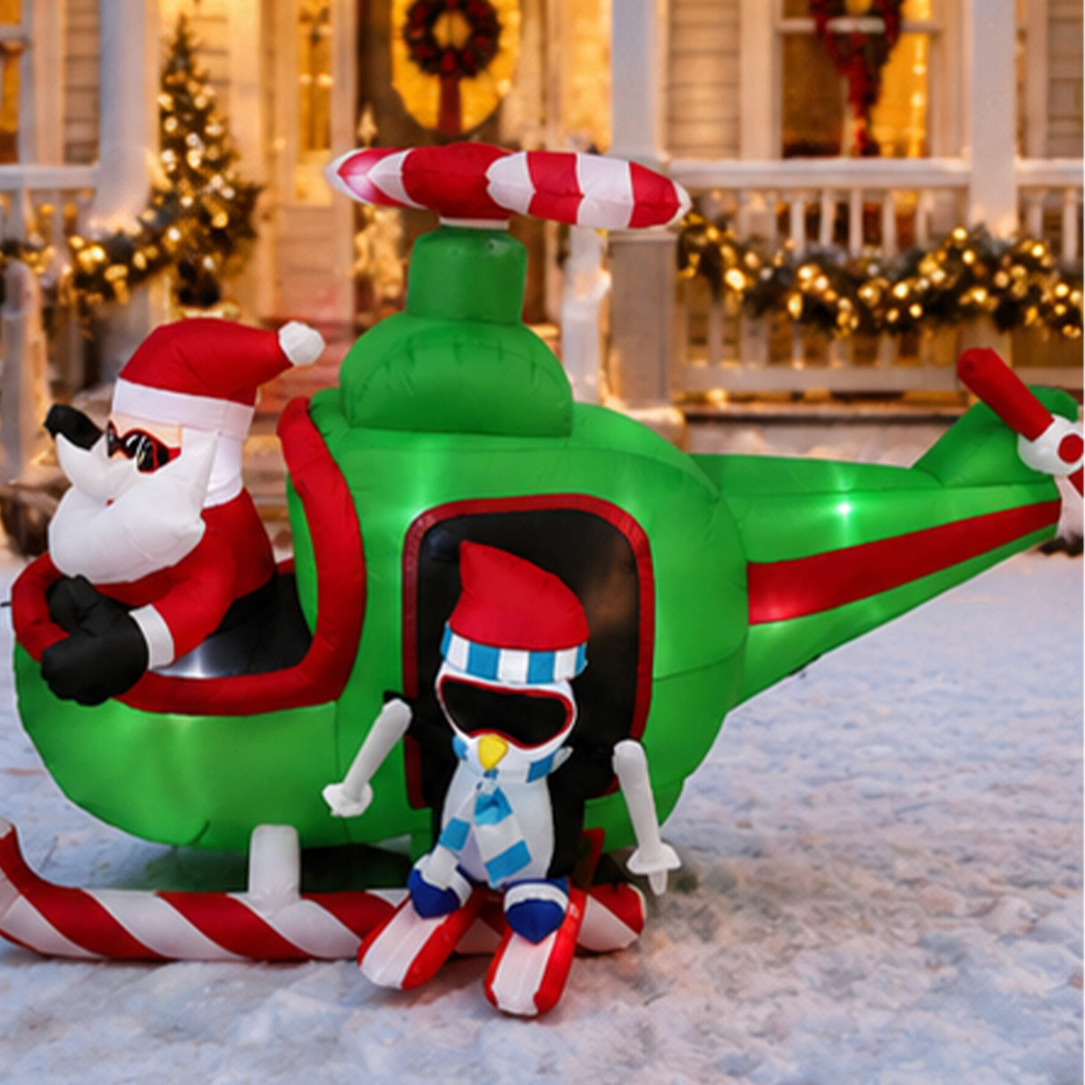 5FT Santa Claus Helicopter Outdoor Christmas Decor