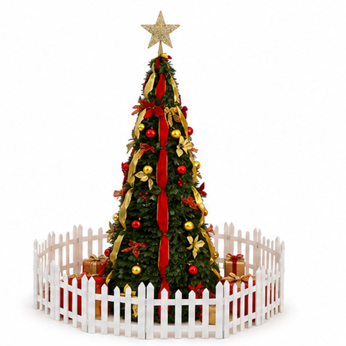 6.5FT Pre Lit Christmas Tree Warm White Multi Lights