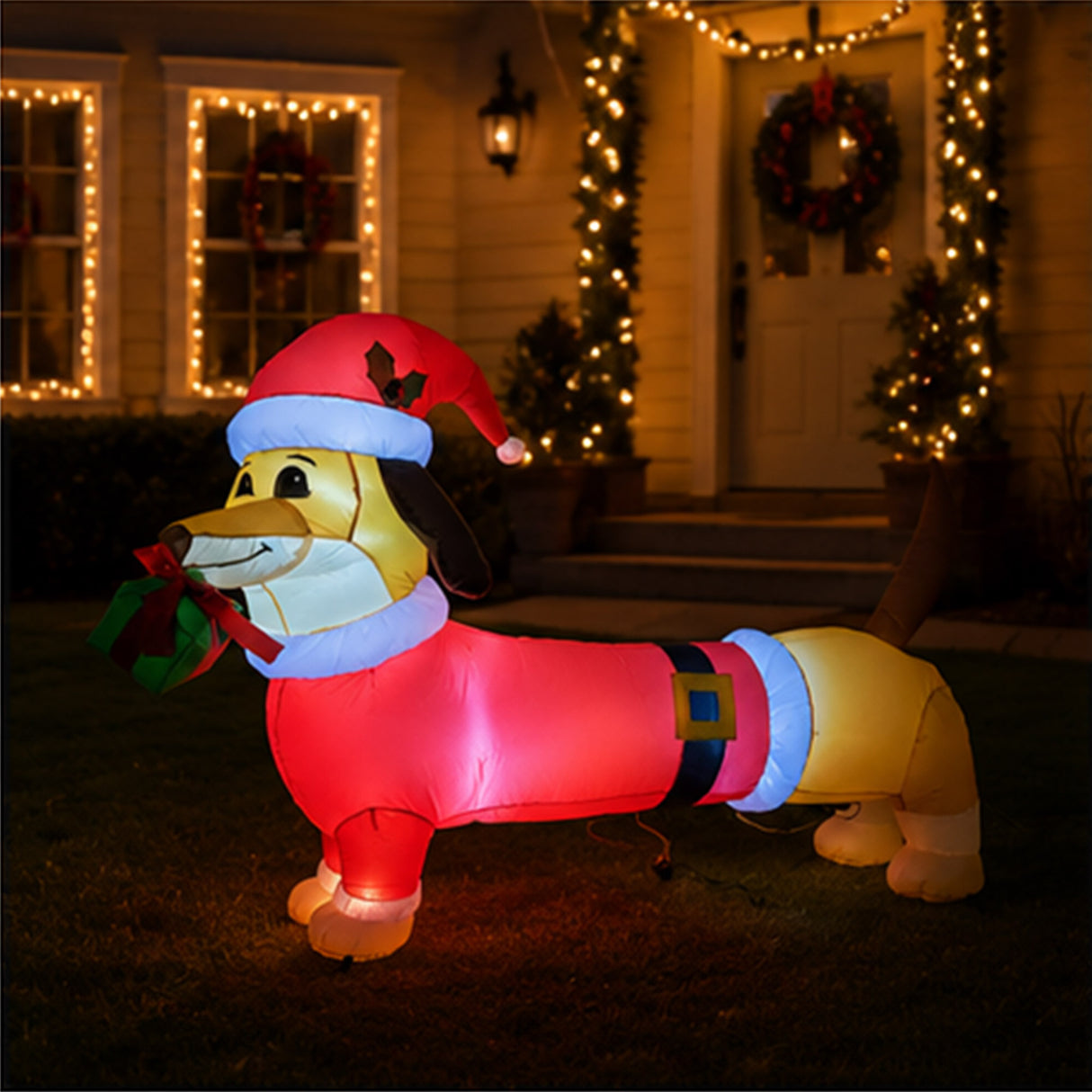 5FT Long Dachshund Christmas Yard Decoration Prop
