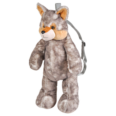 Plush Wolf Backpack 20"