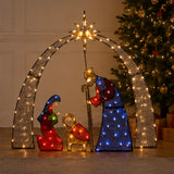 Lighted Nativity Scene Christmas Yard Decor Warm LED