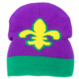 Mardi Gras Fleur De Lis Beanie Hat