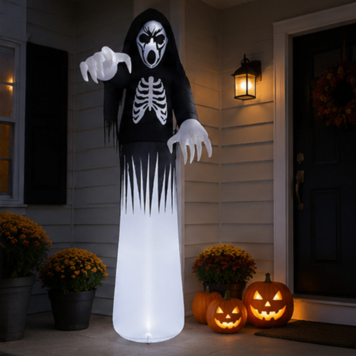 12.5FT Skeleton Ghost Halloween Inflatable Yard Decor