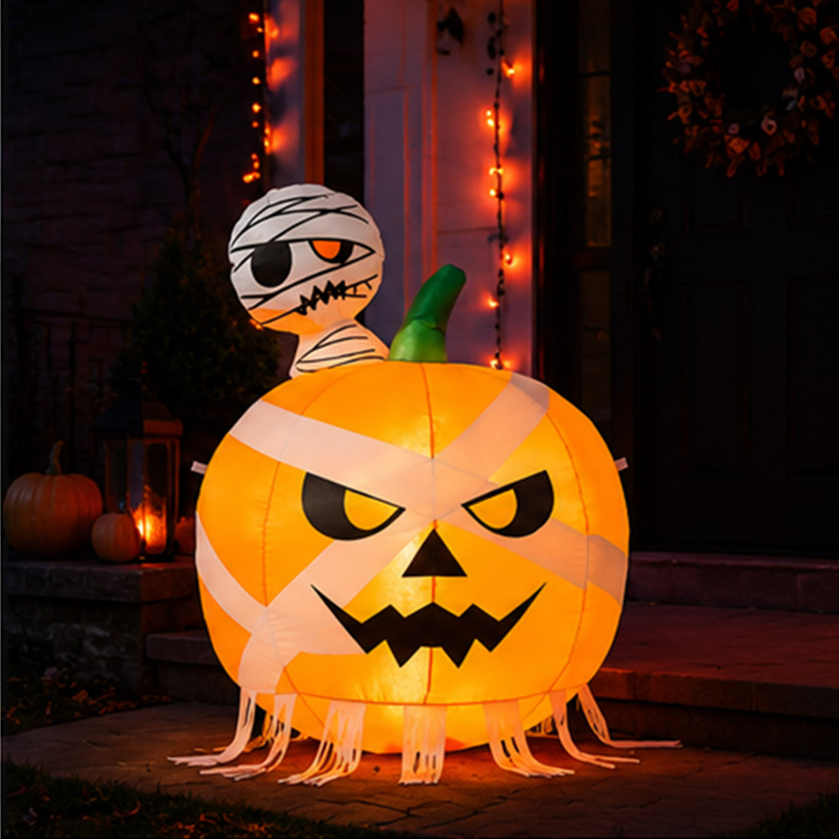 47.2" Horror Pumpkin Halloween Yard Decoration