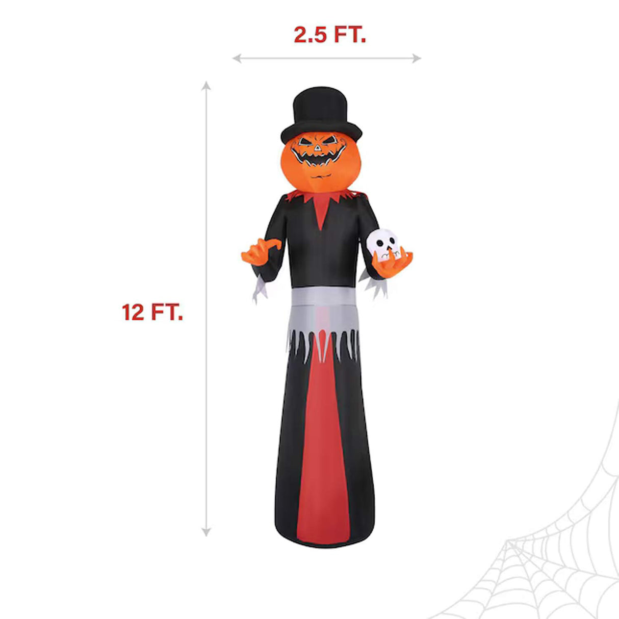 12ft Haunted Hill Farm Yard stake Lighted Jack-o-lantern Inflatable