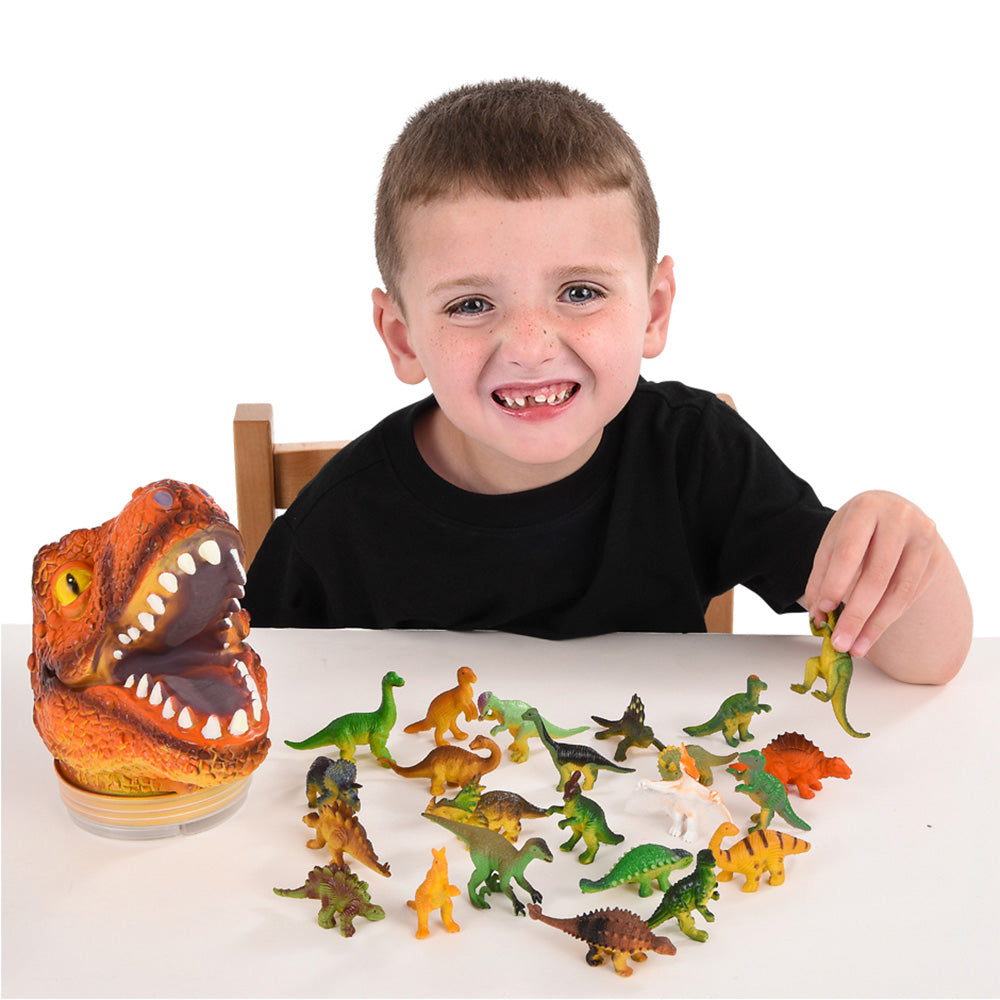 Dinosaur Set With T-Rex Head Case (24 PC)