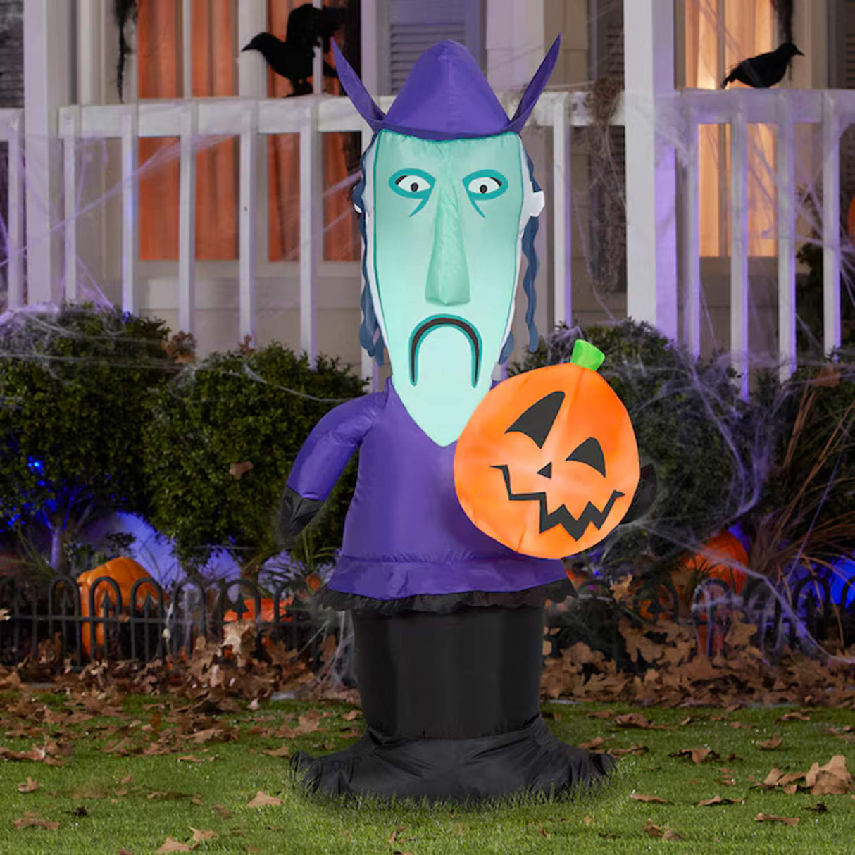 4 Feets Gemmy Disney The Nightmare Before Christmas Shock Jack Skellington Jack-o-Lantern Inflatable Lighted Yard Stake