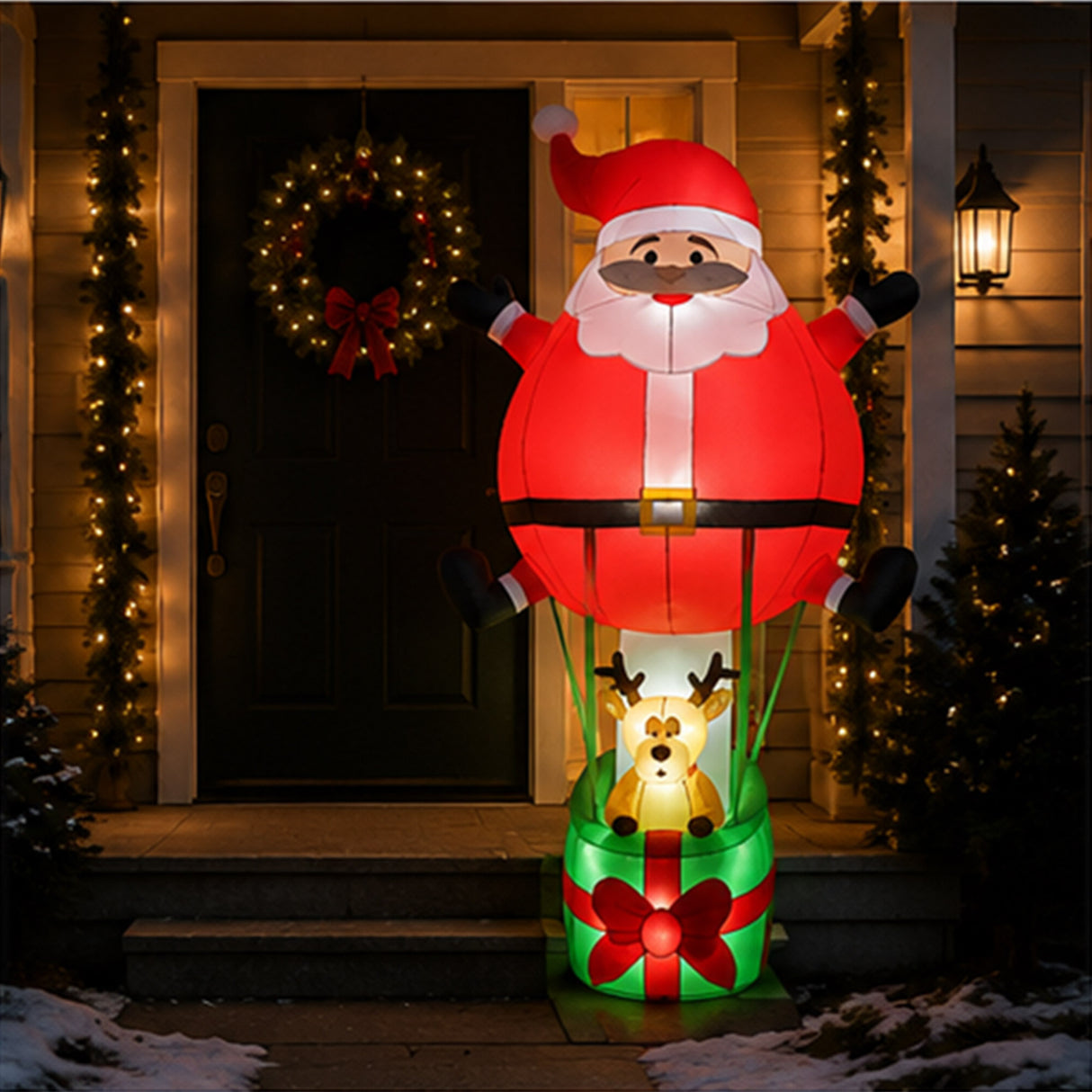 8FT Santa Claus Hot Air Balloon Christmas Decoration