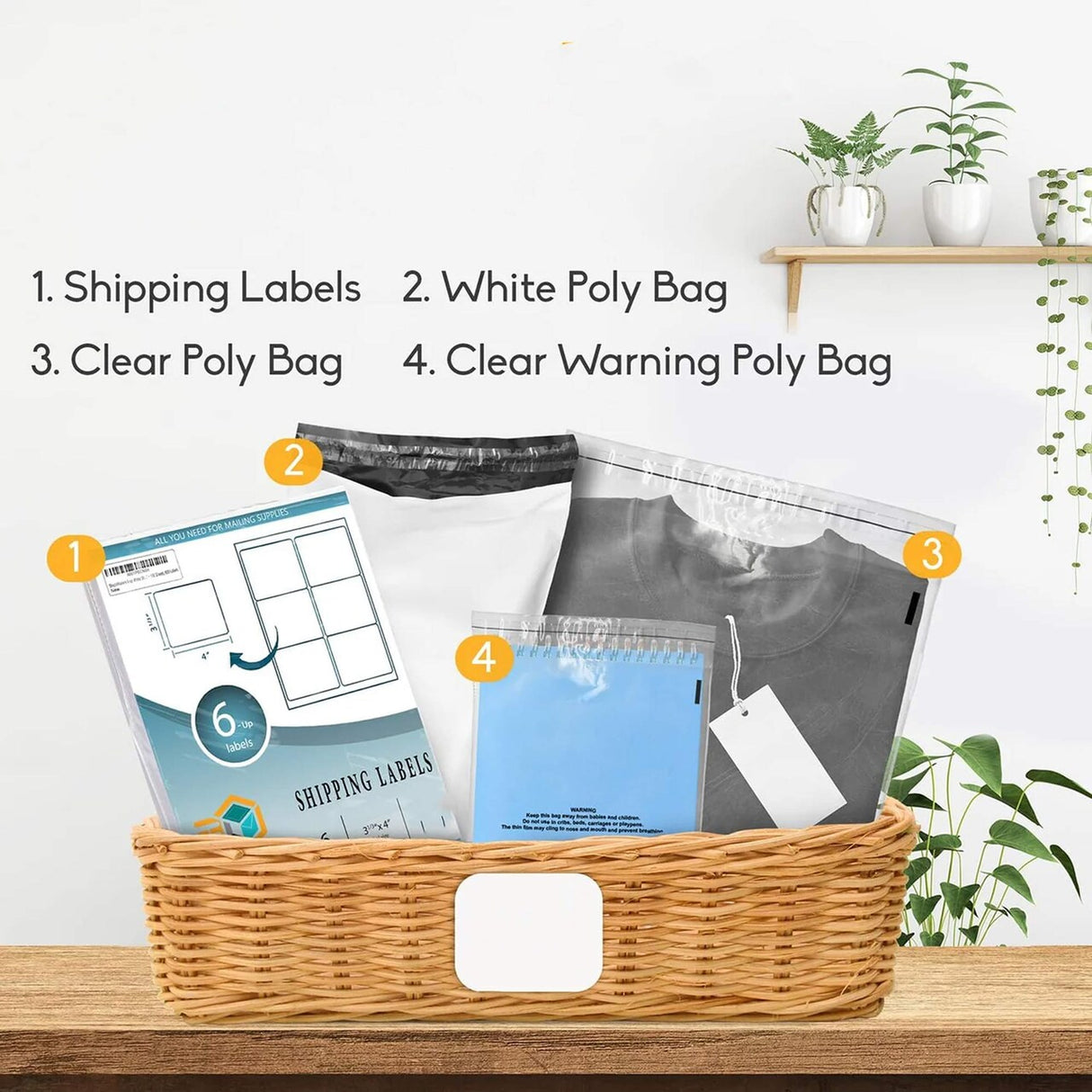 50 Count Poly Bags with Self Seal 9" x 12" Clear Plastic Storage & Shipping Bags