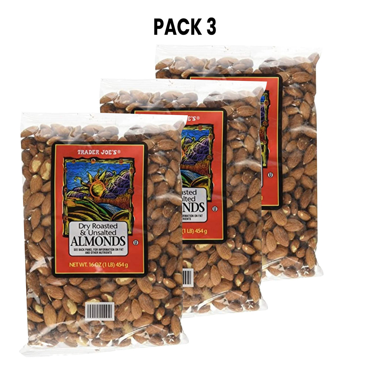 Dry Roasted & Unsalted Almonds 16 oz