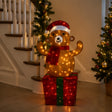 Lighted bear gift box Christmas yard decoration for outdoor display