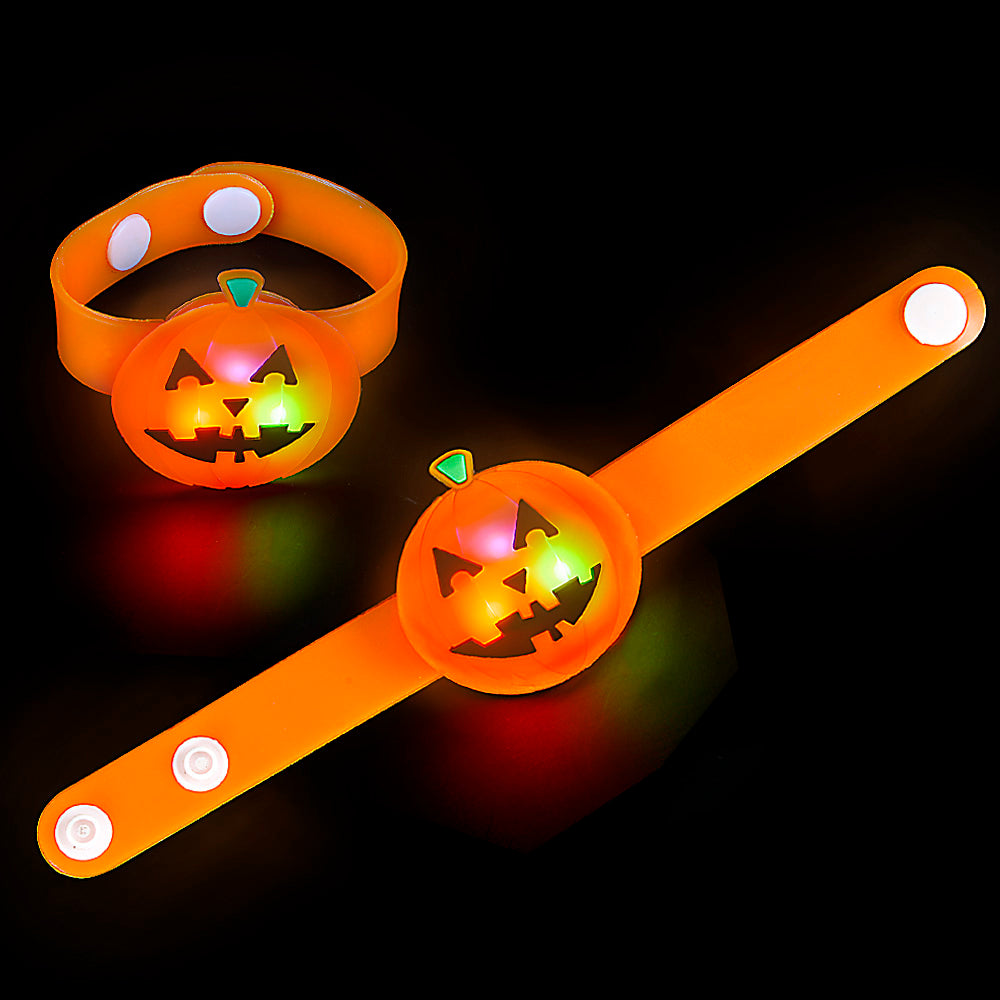 Light-Up Jack-O-Lantern Snap Bracelet (1 DZ)