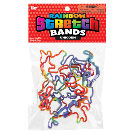 Unicorn Rainbow Silicone Stretch Bands (144 Pc Can)