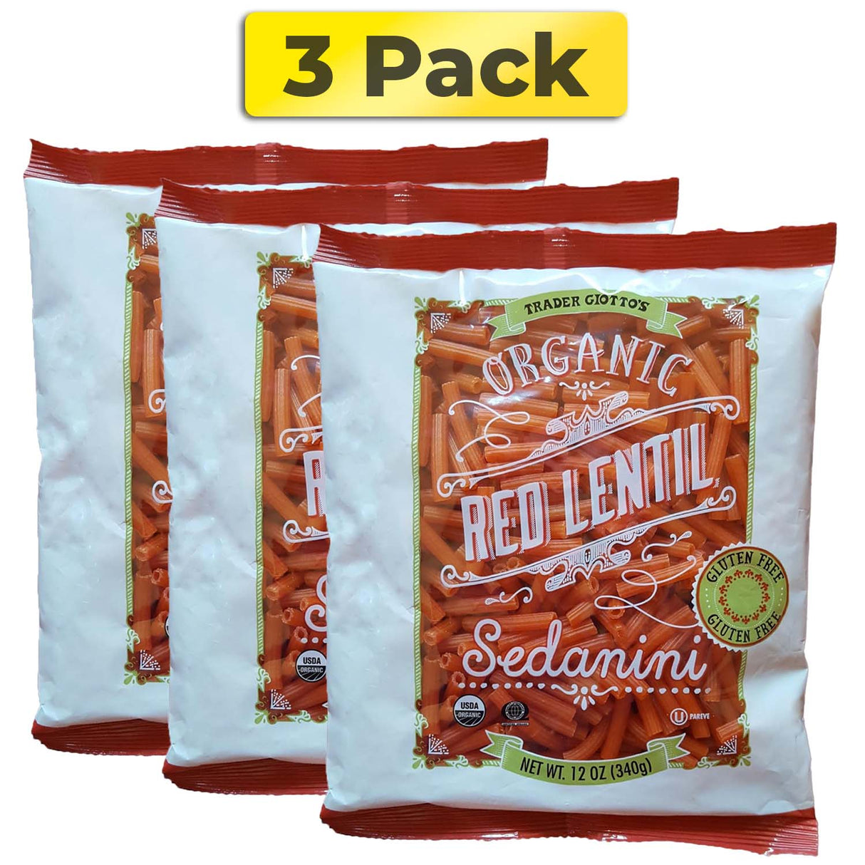 Trader Joes Organic Red Lentil Sedanini, 12 ounces