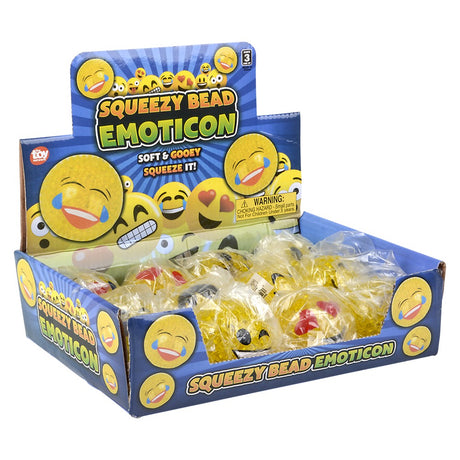 Squeezy Bead Emoticon Ball (12 PC Display)