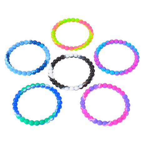 Tie Dye Bead Bracelet 8.5" (1 DZ)
