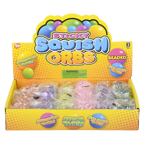 Squish Sticky Beaded Orbs (24 Pc Display)