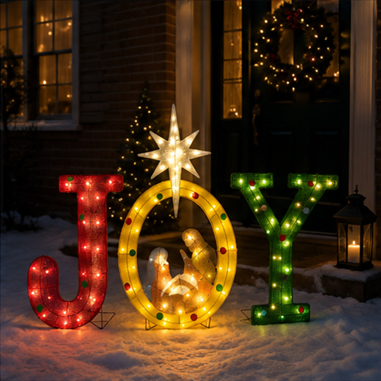 LED Lighted JOY Sign Christmas Outdoor Decoration