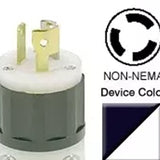 Non-NEMA Locking Plug Industrial Black White