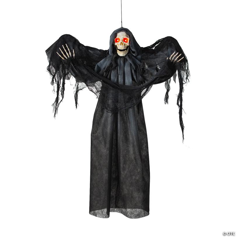 3 Ft. Hanging Grim Reaper with Wings Animated Prop Halloween Decoration