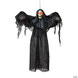 3 Ft. Hanging Grim Reaper with Wings Animated Prop Halloween Decoration