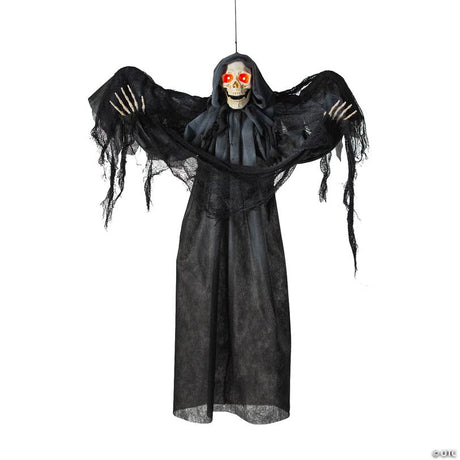 RADYAN Hanging Grim Reaper with Wings Animated Halloween Decoration shown in a clear product image