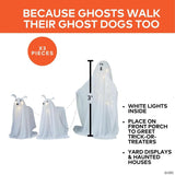 3 Ft. Light-Up White Ghost with Two Ghost Dogs Halloween Decoration