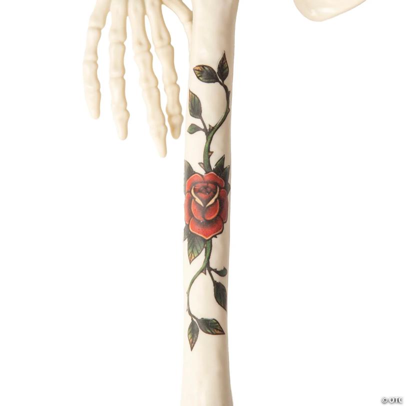 3 Ft. Posable Skeleton with Tattoos Halloween Decoration