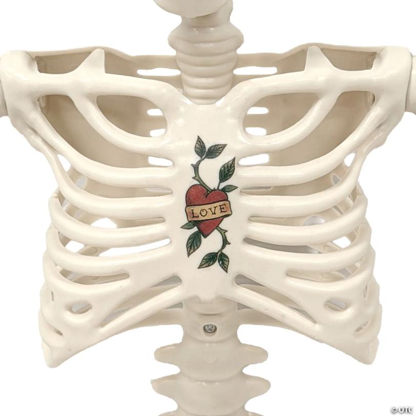 3 Ft. Posable Skeleton with Tattoos Halloween Decoration