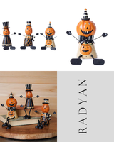 3 Sets Melrose International Jack-o-Lantern Shelf Sitter Halloween Decor Indoor