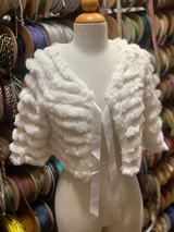 Feather Sequin Jacket White XS