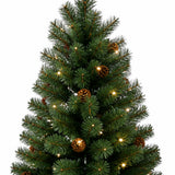 7.5FT Pre Lit Pencil Christmas Tree with Pinecones LED