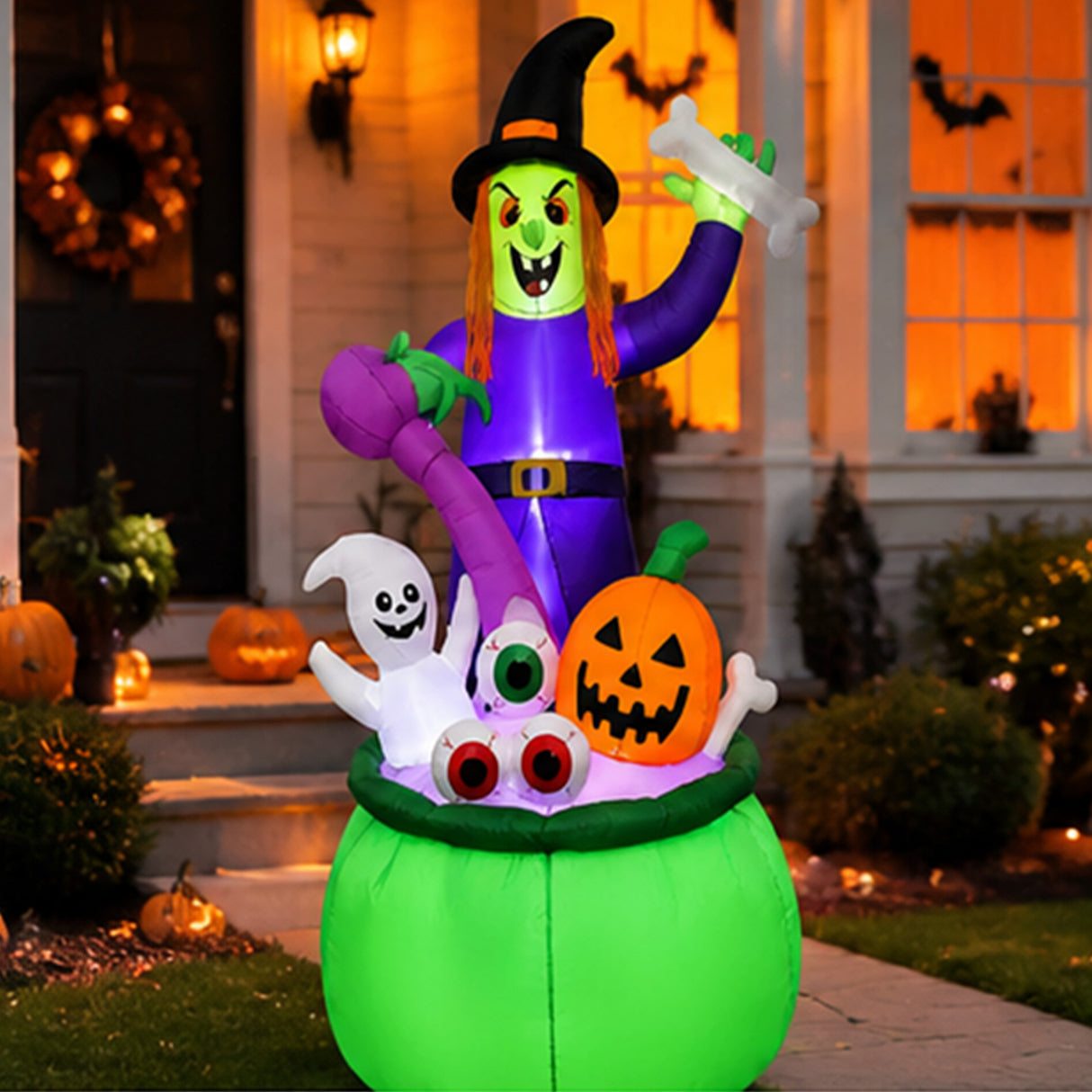 6FT Halloween Witch Inflatable Yard Decoration