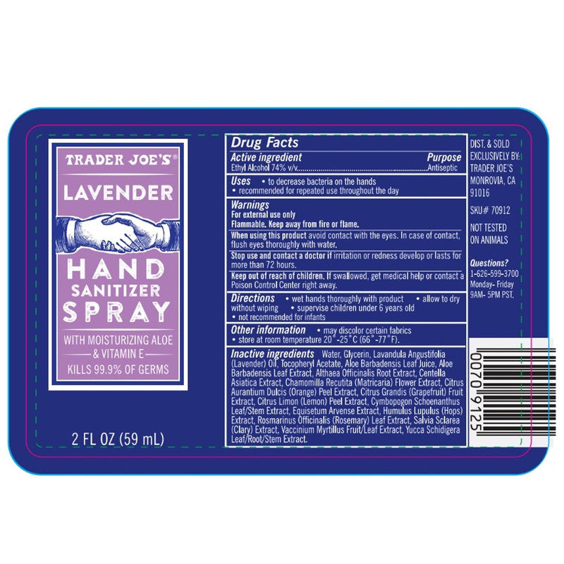 Traders Joe's Lavender Hand Sanitizer Spray