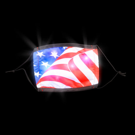 Light-Up Patriotic Face Mask Adult Size (1 DZ)